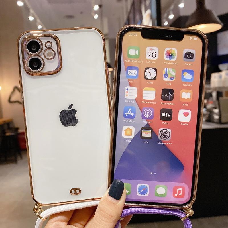 iPhoneケース スマホケース ストラップ付き 斜め掛け クリアケース