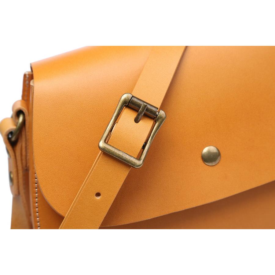 ショルダーバッグ 本革 ヌメ革 ラウンドスクエア イタリアンレザー