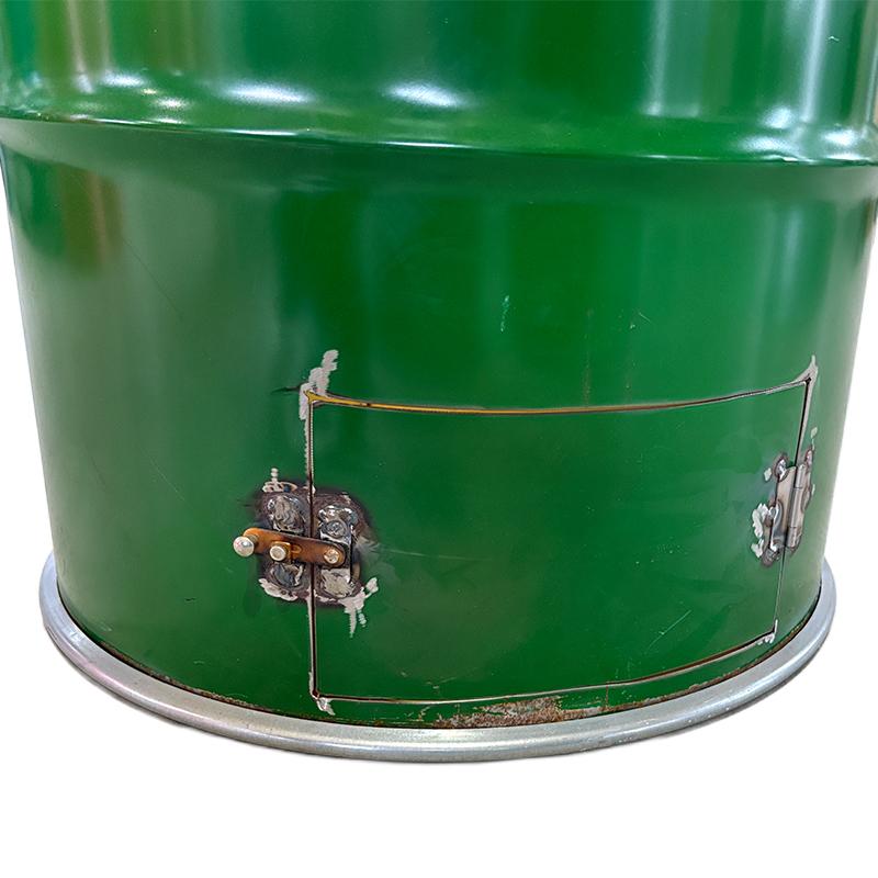 ドラム缶焼却炉オープンドラム 下小窓蝶番蓋付 200L カラー選択 家庭用