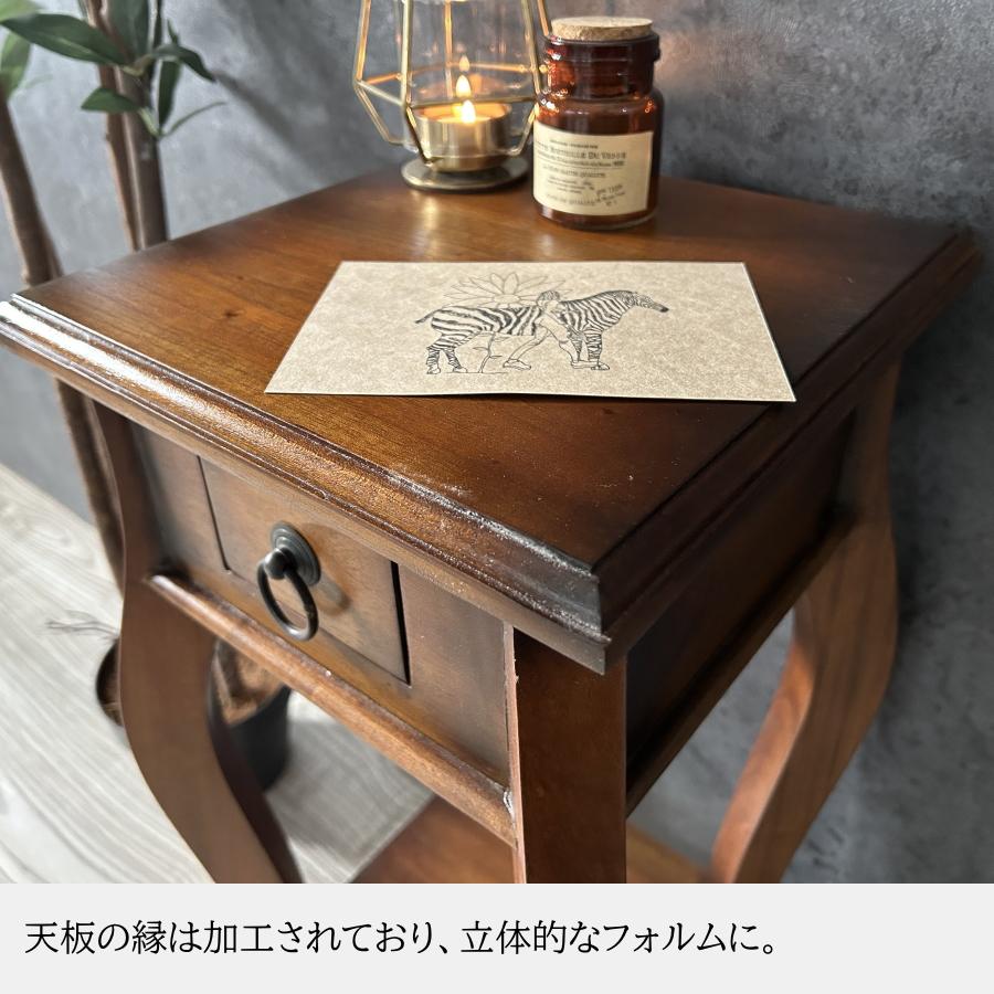 サイドテーブル テーブル 花台 完成品 マホガニー 無垢 木製 スリム