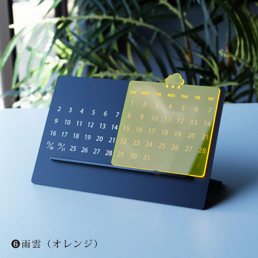 アクリル製 卓上万年カレンダー マットブラック×ホワイト : WORKSHOP