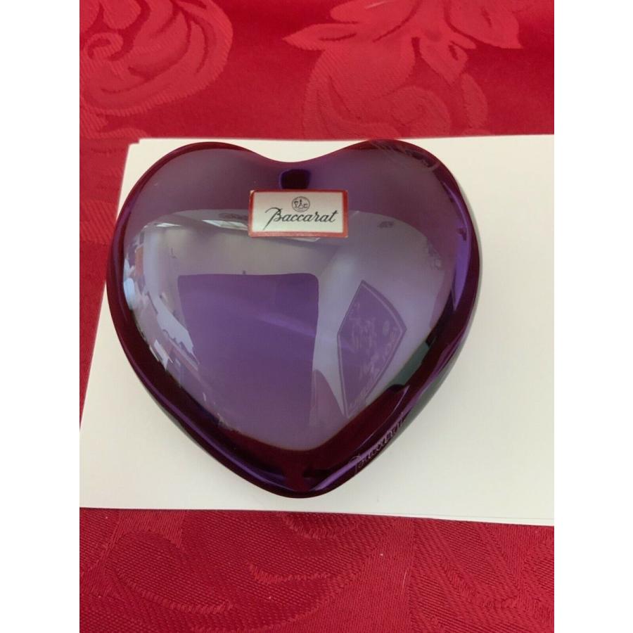 バカラ（Baccarat） 置物 ハート クリスタル パープル