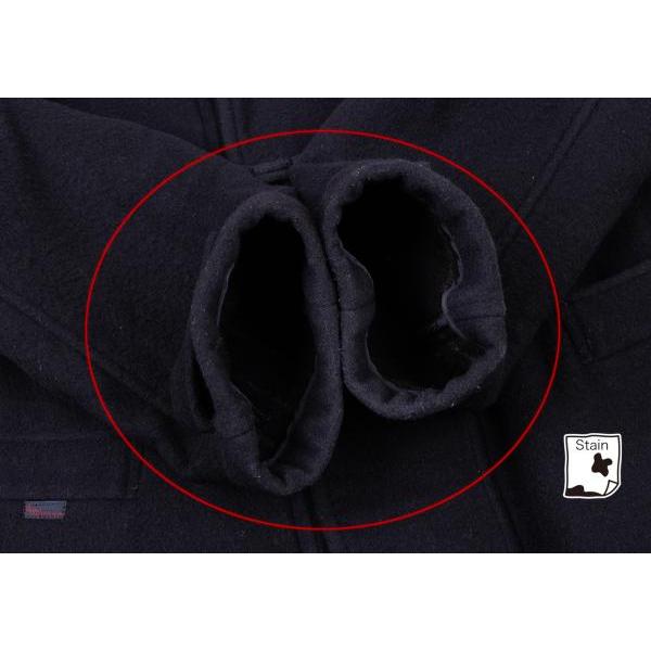 PAPAS（パパス） ウール混ワンポイントロゴ刺繍ショートダッフルコート