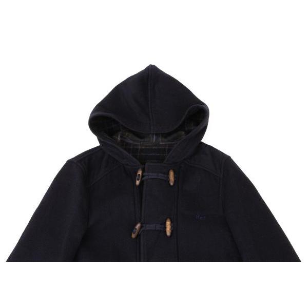 PAPAS（パパス） ウール混ワンポイントロゴ刺繍ショートダッフルコート