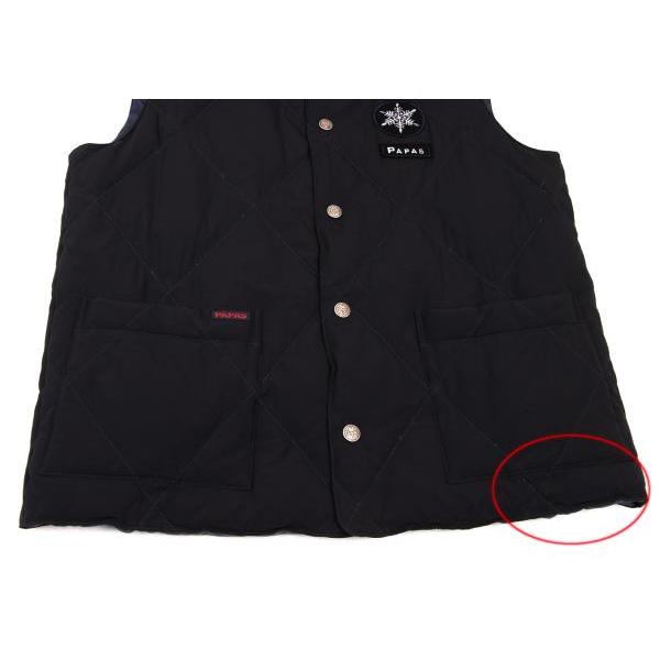 PAPAS（パパス） ナイロンキルティングダウンベスト 黒紺S 【メンズ