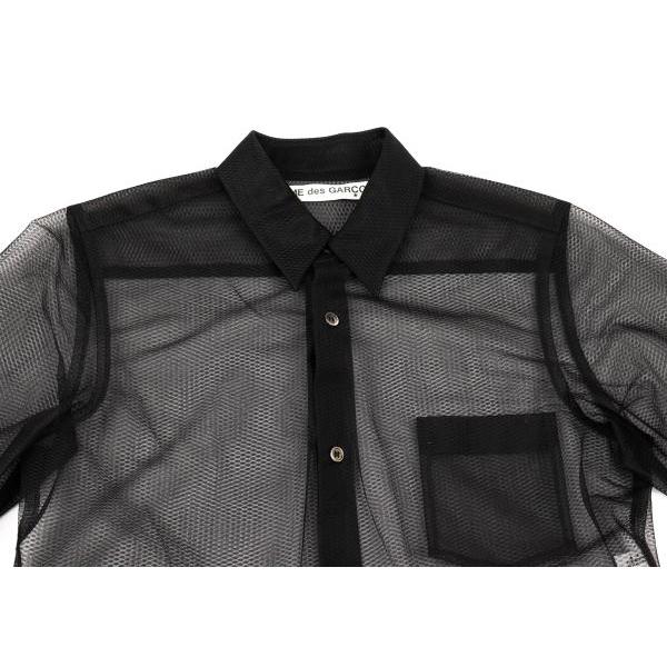COMME des GARCONS（コムデギャルソン） ポリシアーシャツ 黒M位