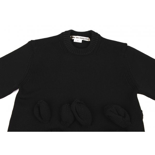 COMME des GARCONS（コムデギャルソン） アップリケデザイン変形ニット