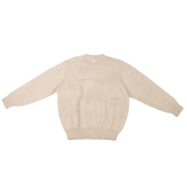 PAPAS（パパス） ウール星条旗織りニットセーター オフベージュ赤紺L位