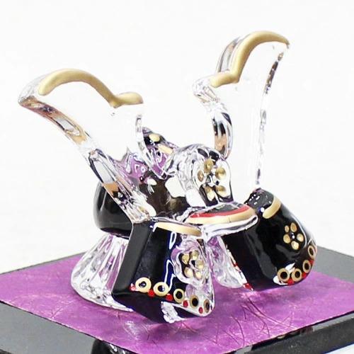 クリスタル兜「清澄兜/漆黒兜」 端午の節句 お飾り ガラス 置物 五月