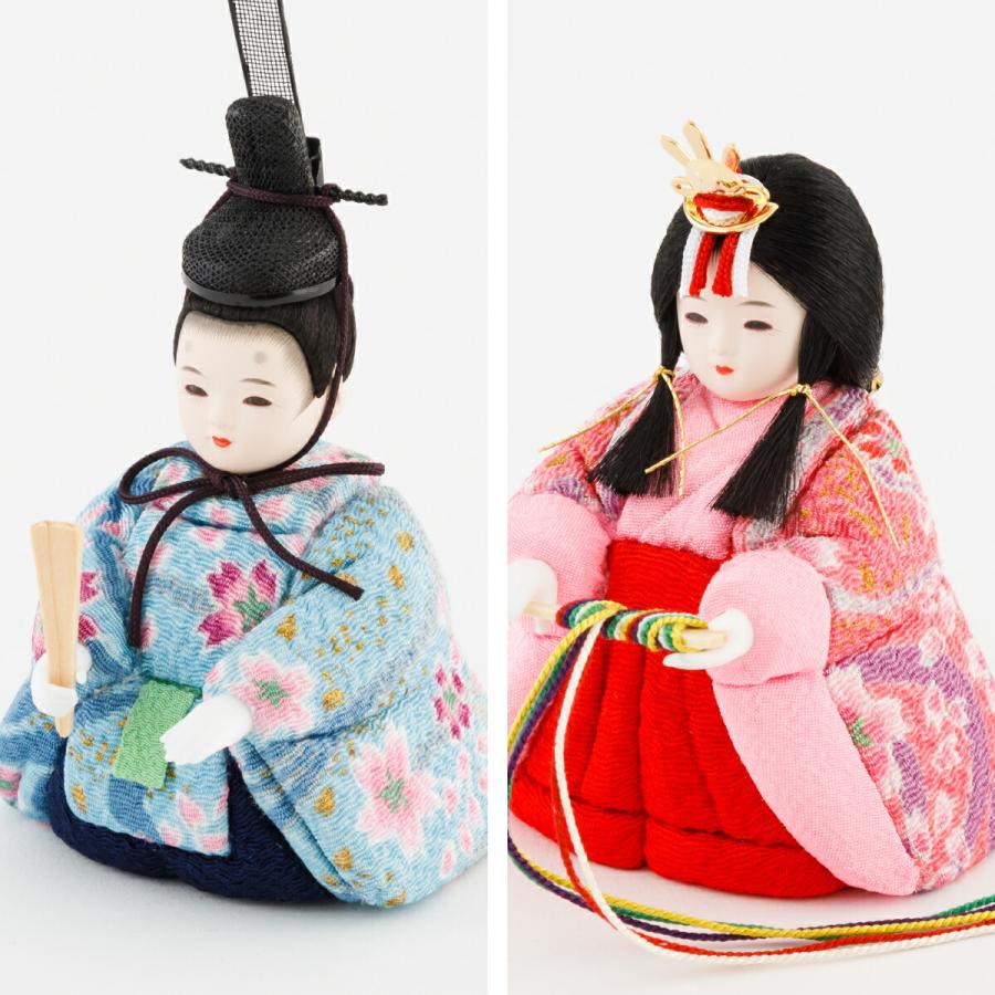 ひな人形 工房ゆうき作 木目込み雛人形 ひなろこ Halfmoon 親王平飾り