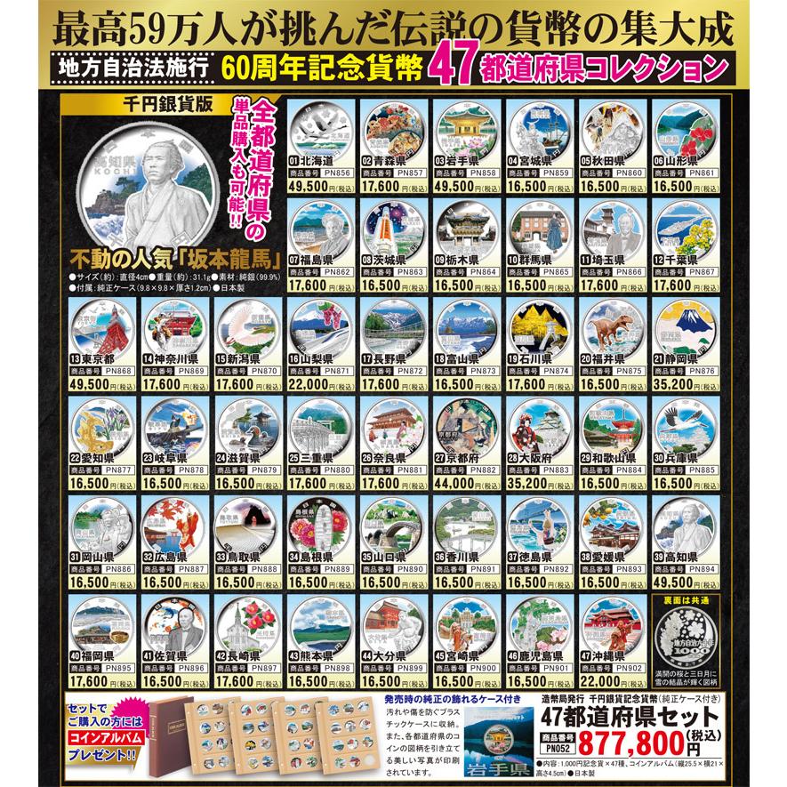 地方自治法施行60周年記念貨幣「造幣局発行 千円銀貨記念貨幣(純正