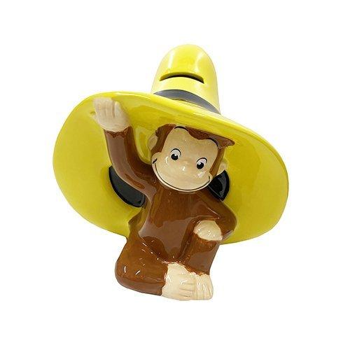 おさるのジョージ 貯金箱 帽子 14757 立体 3D フィギュア 収納 黄色い