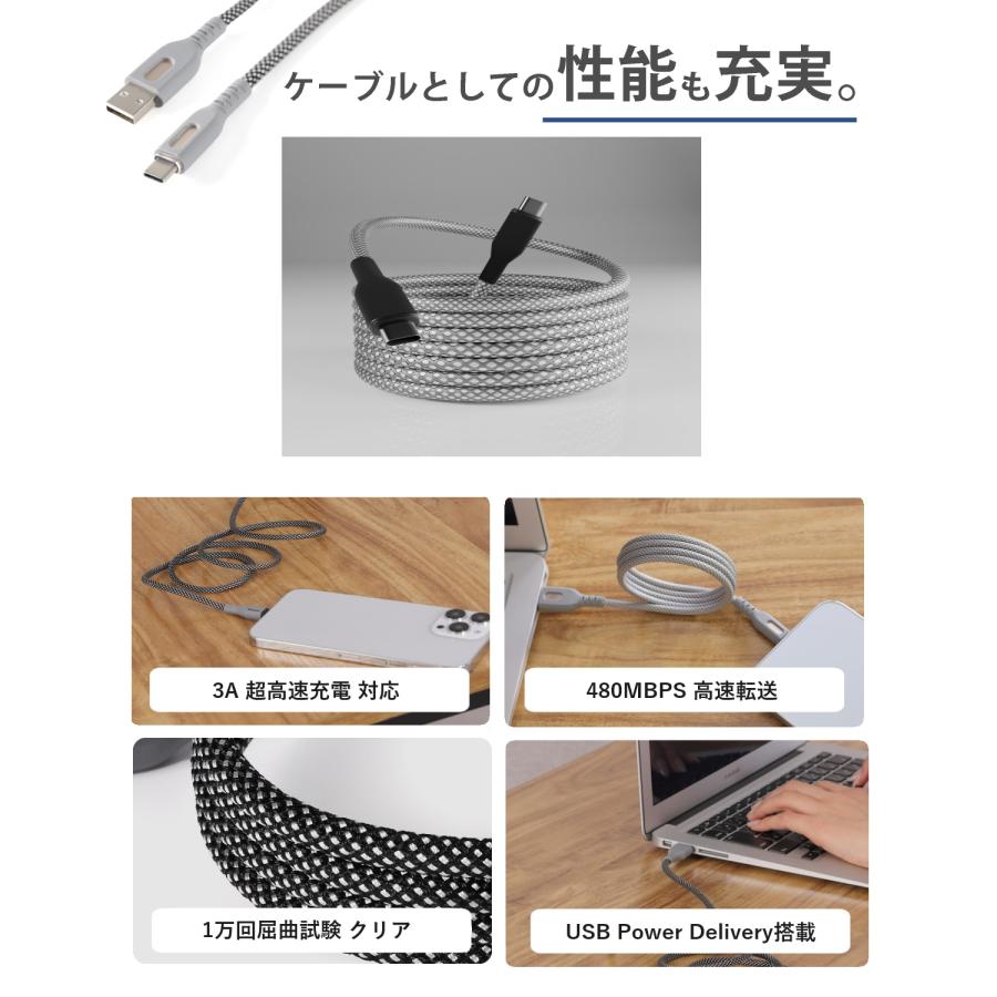 在庫処分 大幅値下げ】次世代 USBケーブル マグネット内蔵 ＆ 絡まない
