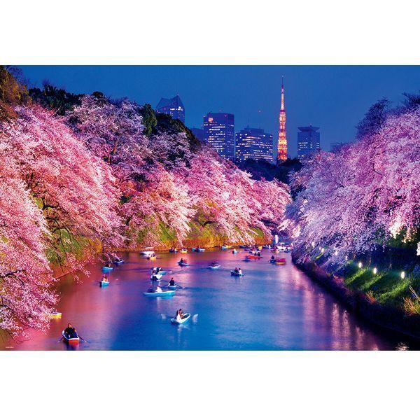 ジグソー日本の風景「千鳥ヶ淵の夜桜」フレームセット（1000P） (1000