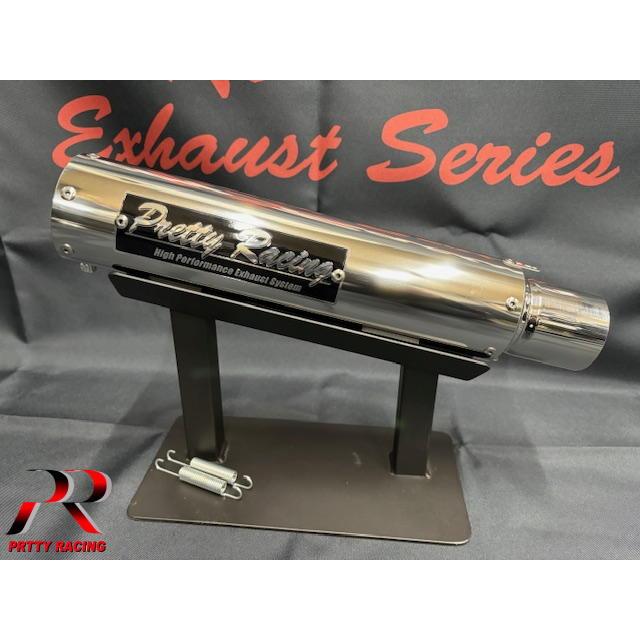 PRETTY RACING製 42.7π ステンレスサイレンサー タイプ2 プレート付