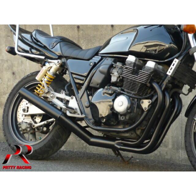 プリティー YAMAHA XJR400 4HM ショート管 70π マフラー 黒