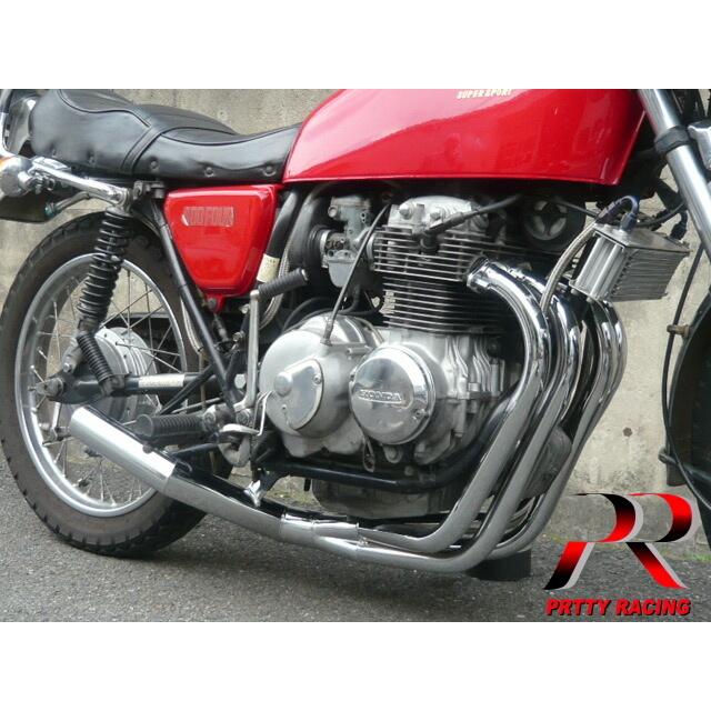 プリティー HONDA 旧CB400F ショート管 70π マフラー メッキ 398/408