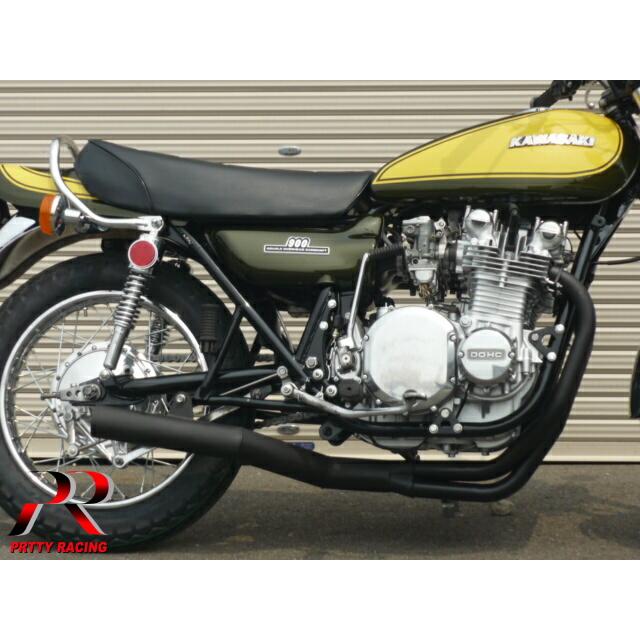 PRETTYRACING SPIDER KAWASAKI Z1/Z2 ショート管 70π 黒 マフラー 750