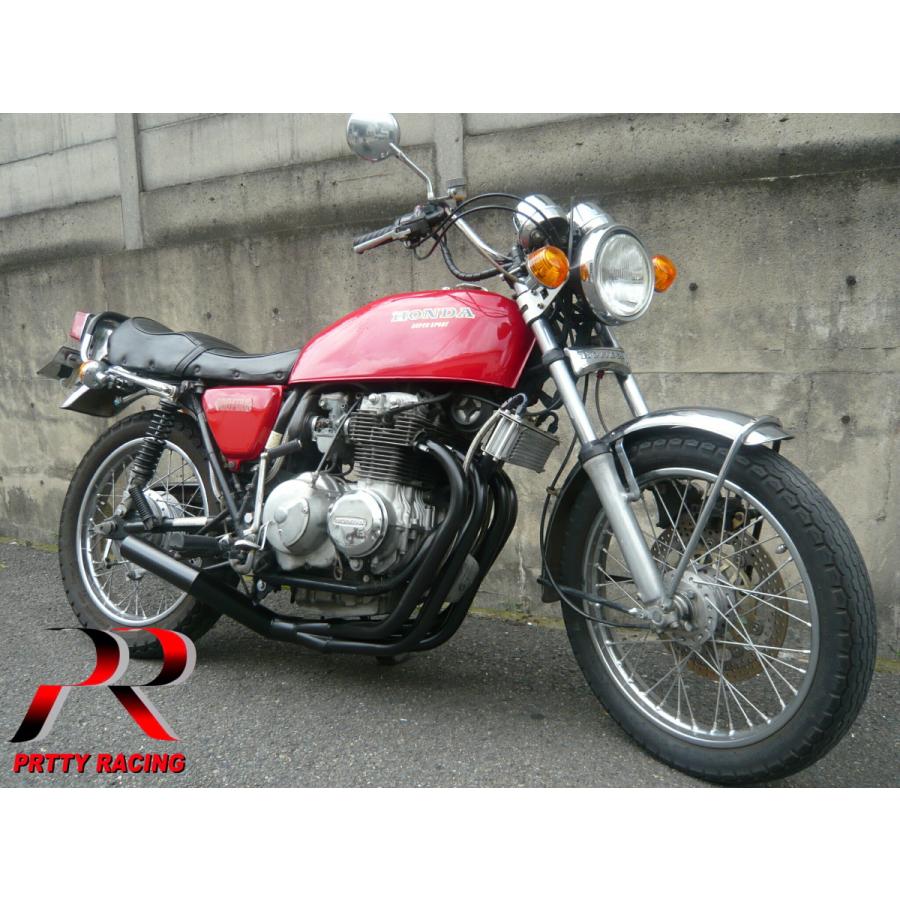 プリティー HONDA 旧CB400F ショート管 70π マフラー 黒 398/408