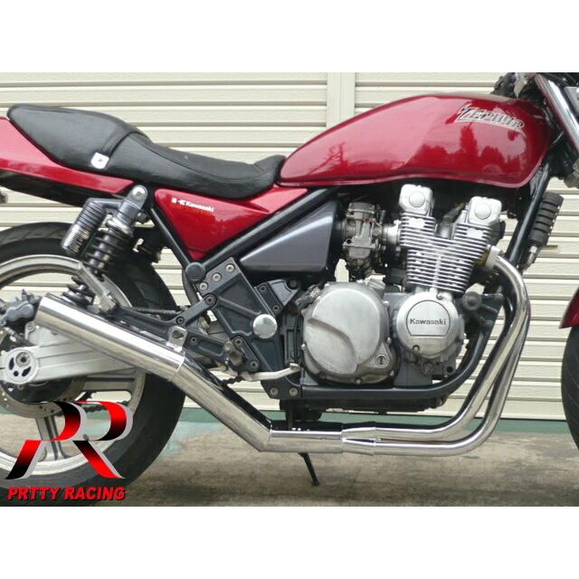 プリティー KAWASAKI ゼファー400/χ ショート管 70π メッキ マフラー
