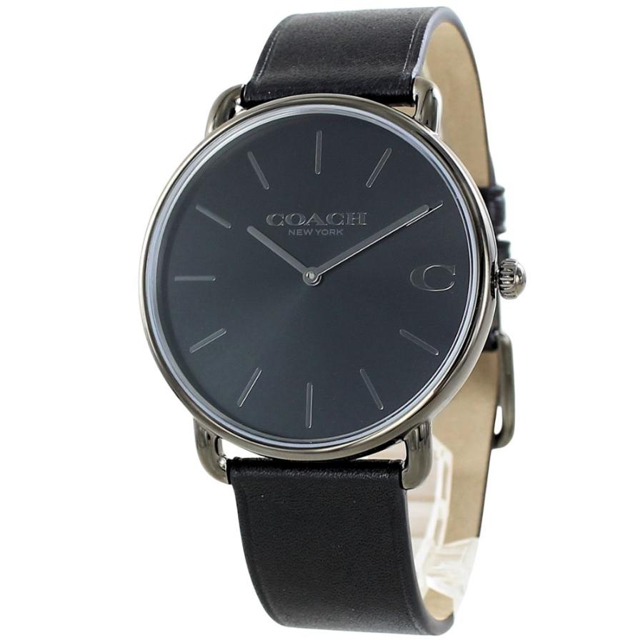 COACH（コーチ） ショッパー付き 腕時計 メンズ ブラック 革ベルト