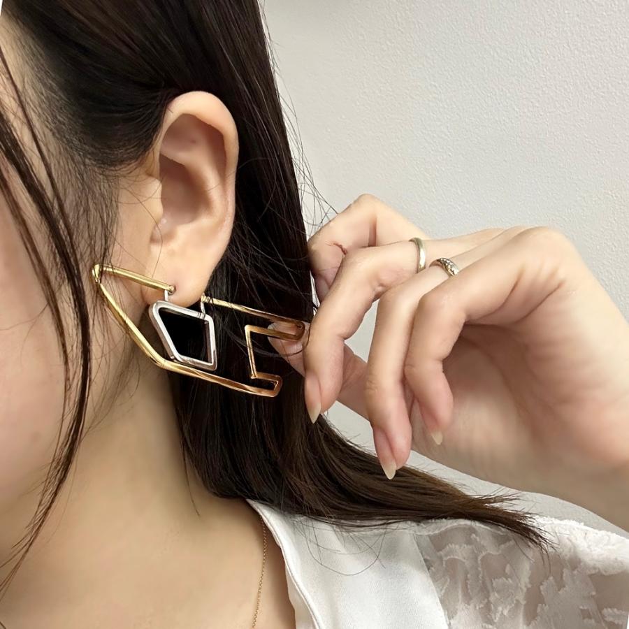 DIESEL（ディーゼル） 男性 大きい 大きめ 両耳ピアス ステンレス