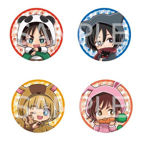 予約 03/17 発送予定】 進撃の巨人 缶バッジ (ケモミミパーカー)BOX A