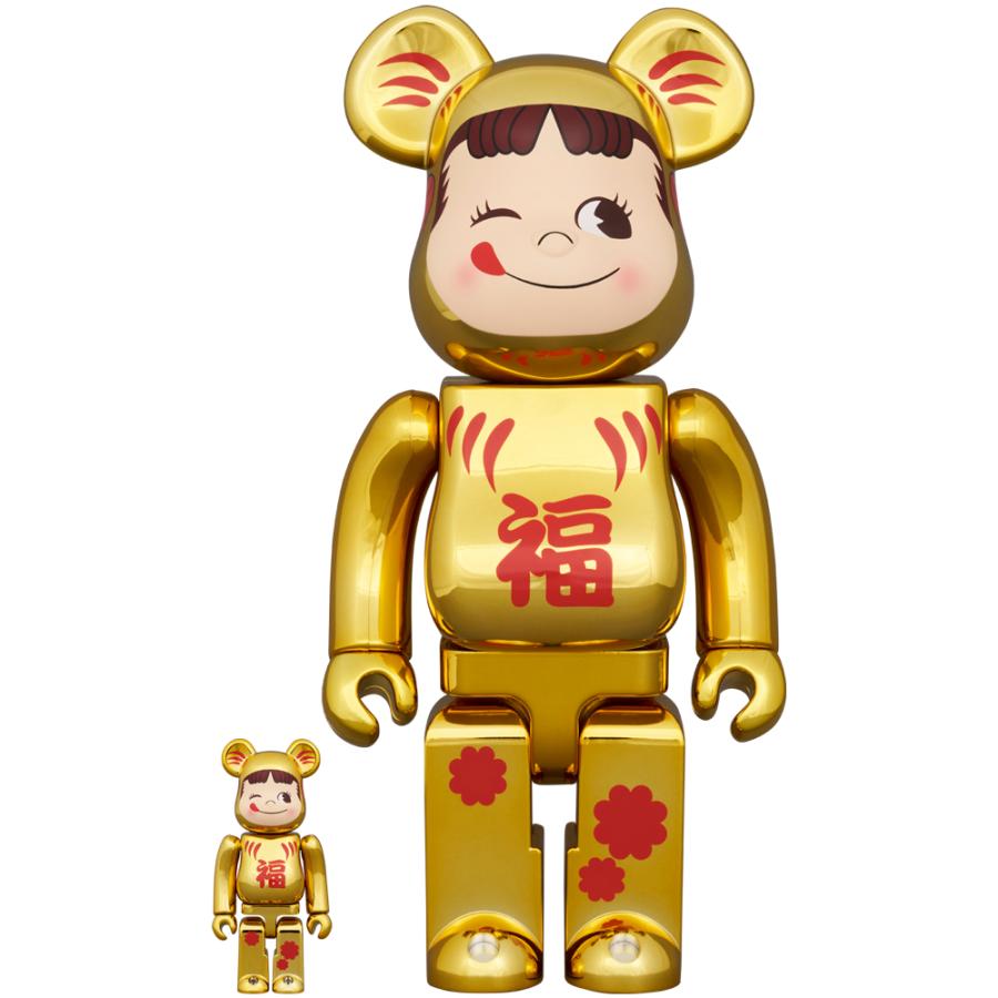 MEDICOM TOY（メディコム・トイ） BE@RBRICK 達磨 ペコちゃん 金メッキ