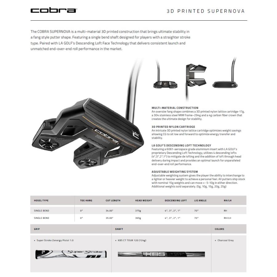 COBRA（コブラ） Cobra Golf 2024 Supernova 3D Printed Putter コブラ