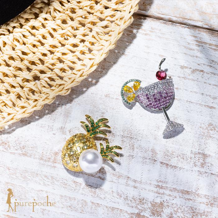 ブローチ マグネットブローチ ストロベリーダイキリ ライム チェリー