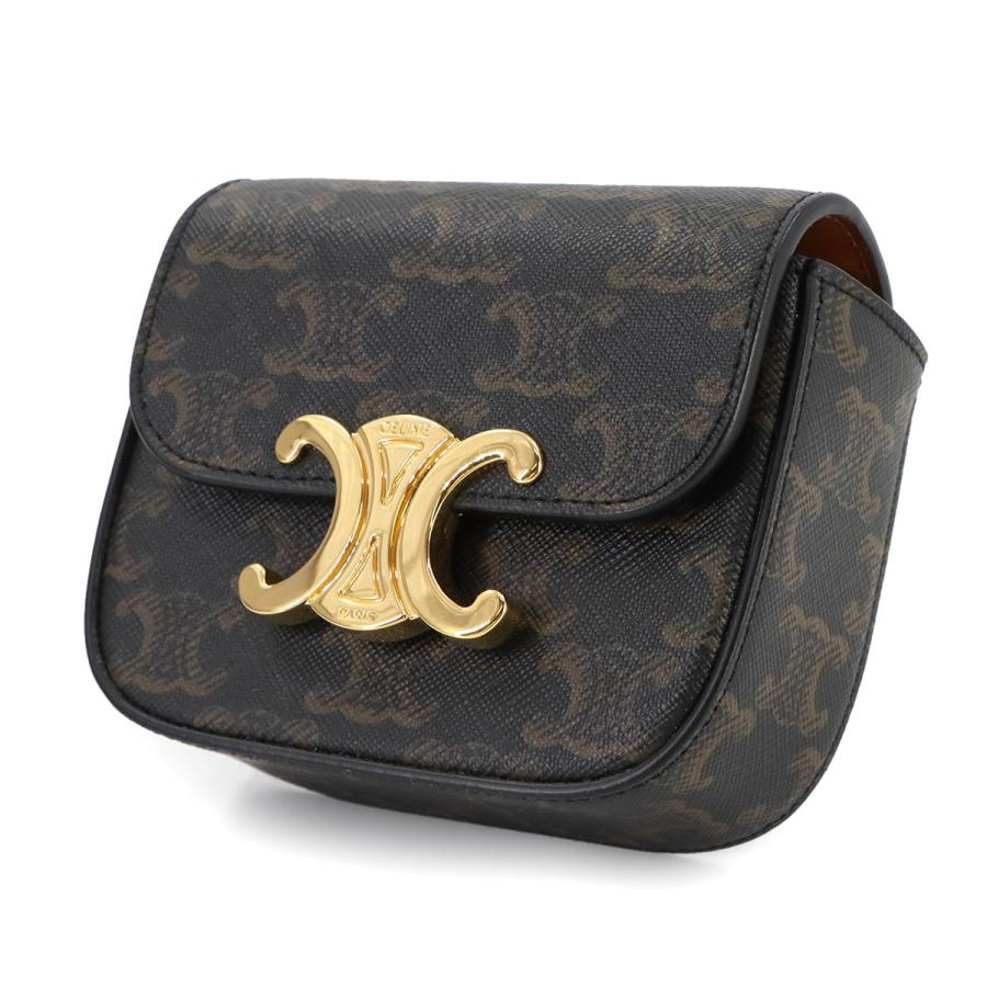 セリーヌ ショルダーバッグ マカダム柄 トリオンフ レザー 斜め掛け