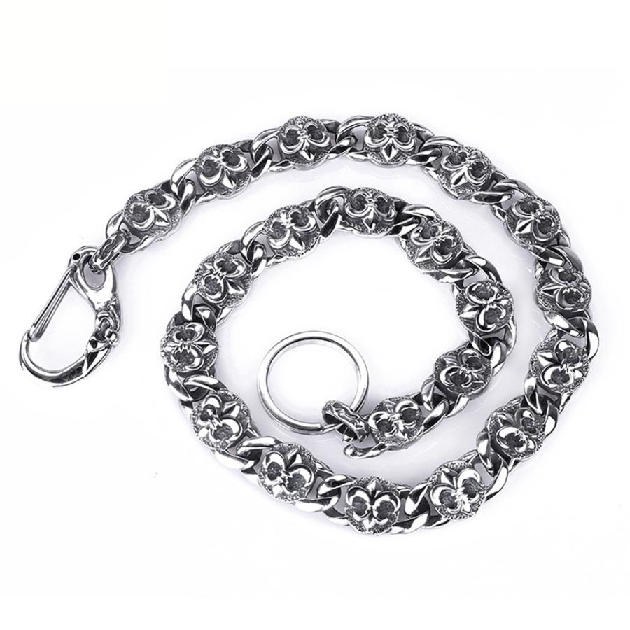 PW 高品質316Lステンレス クロムハーツ風 ウォレットチェーン / 幅16mm