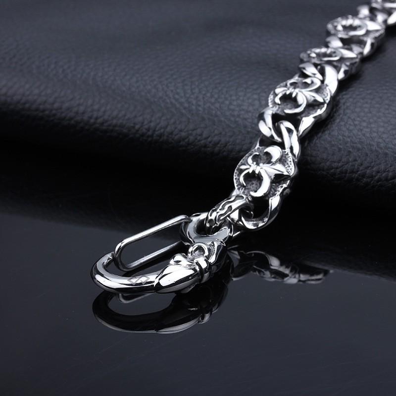 PW 高品質316Lステンレス クロムハーツ風 ウォレットチェーン / 幅16mm