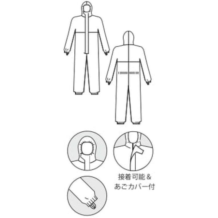 化学防護服 ソフトウェアIII(3)型 1箱100着入 サイズS〜XXL JIS T 8115