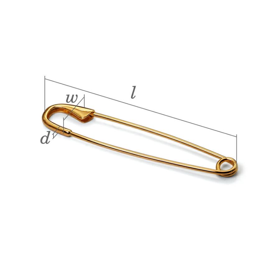 1個売り】 安全ピン 18金 イエローゴールド 無垢の安全ピン 縦60.0mm
