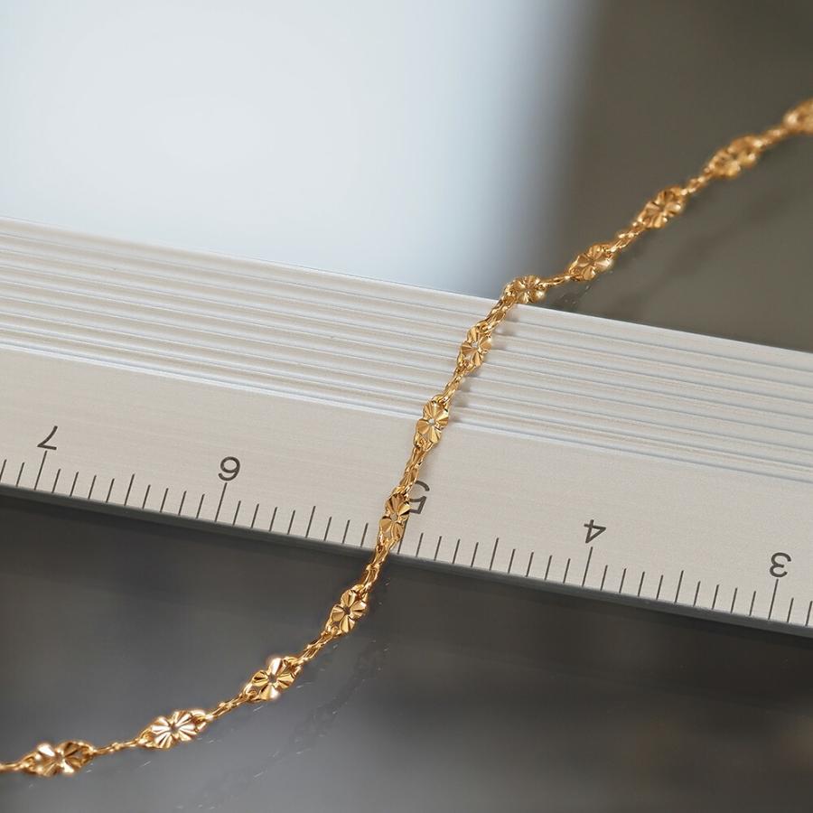 ちぃ k18アンクレット クローバーチェーン 1.6㎜幅つけっぱなし ちぃ様