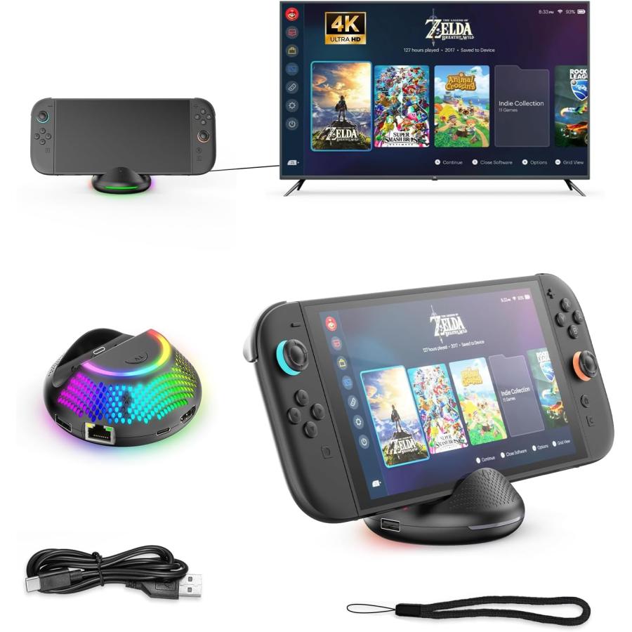 Switch 2用ドック Switch 充電スタンド 有線LAN付き スイッチ2 ドック