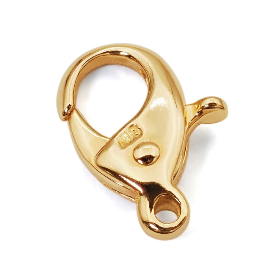 1個売り】 留め具 18金 イエローゴールド 楽フック 縦9.0mm 横6.5mm