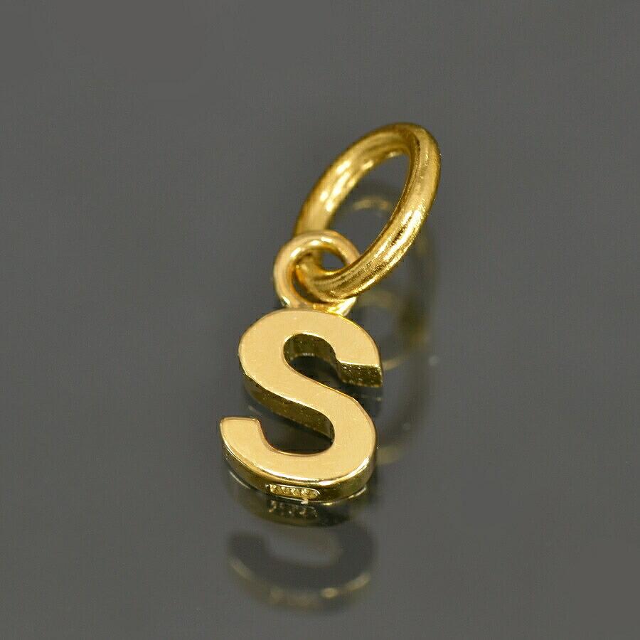 ペンダントトップ 18金 イエローゴールド S イニシャルのペンダント SS