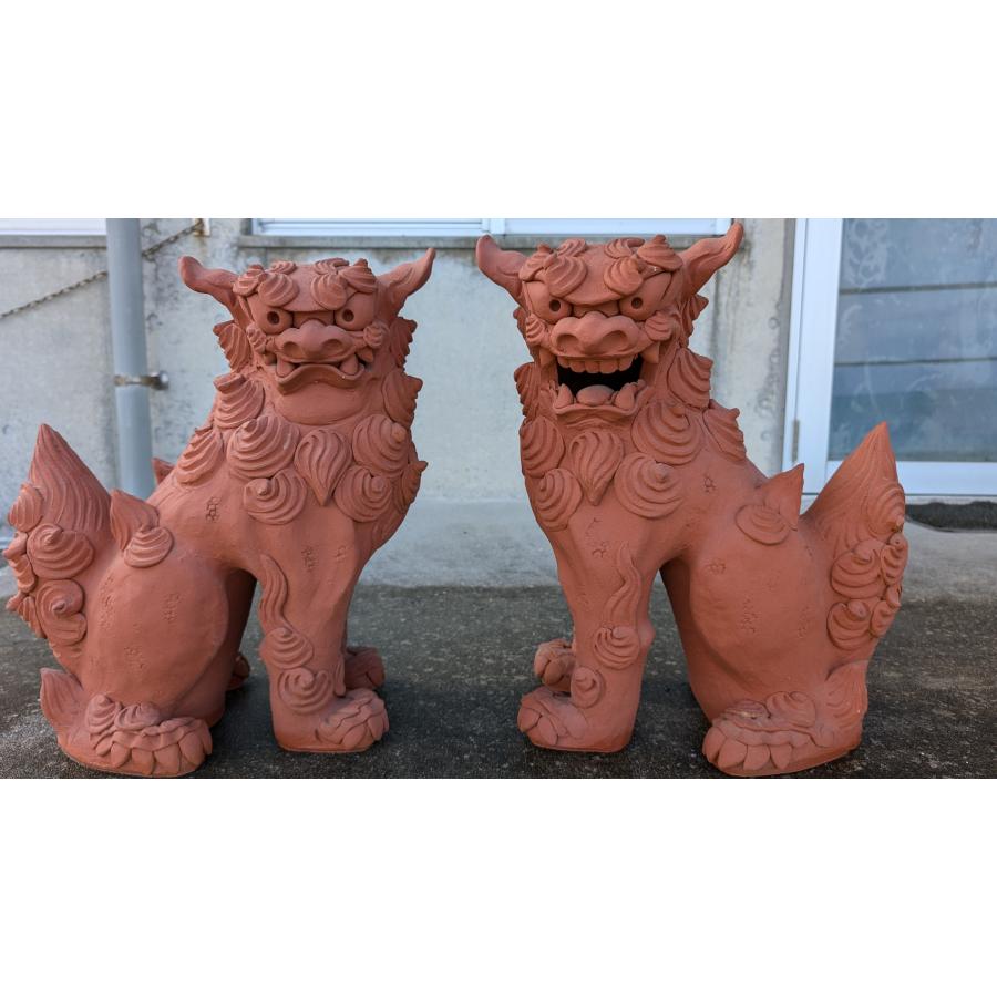 手捻シーサーペアh50 陶芸JIN : 沖縄シーサー専門店 琉球窯 - 通販