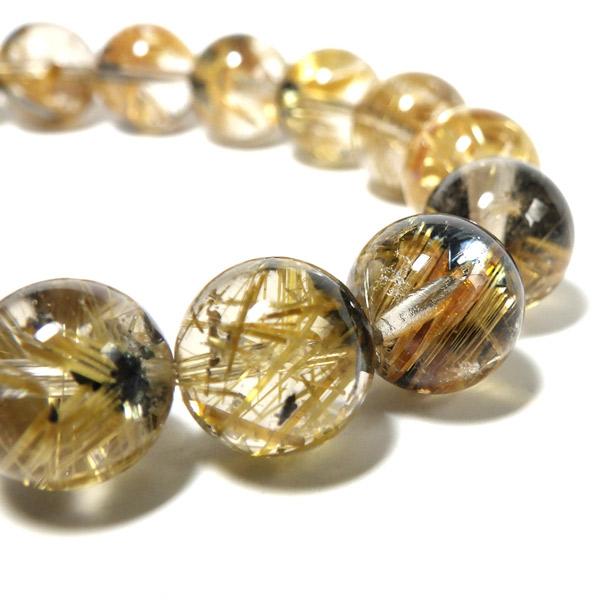 高品質 ルチルクォーツ × ヘマタイト スターブレスレット 天然石 高