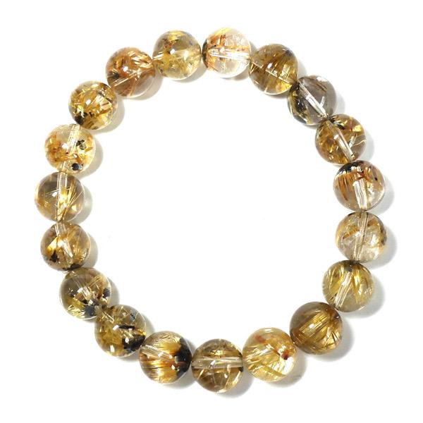 ヘマタイトルチルクォーツ ブレスレット 11mm玉 天然石 パワーストーン