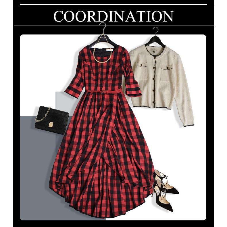 SALE／大幅値下げ！ワンピース レディース ロング チェック ギンガム