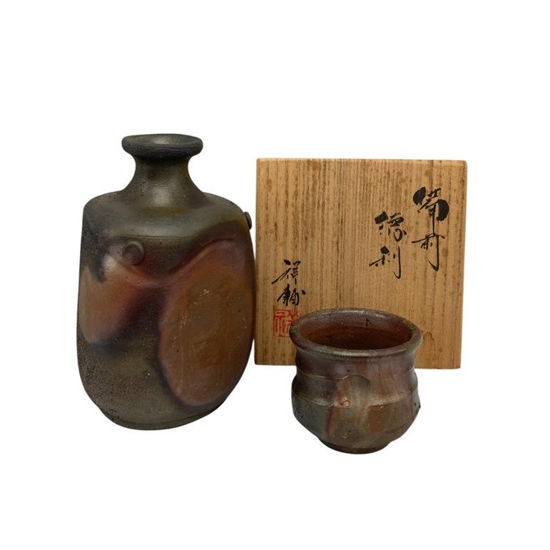 備前焼 馬場祥輔 徳利 ぐい呑み 中古 D4 : 京都リサイクル王国Yahoo!店