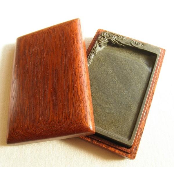 歙州硯 魚子紋硯 6インチ 行雲流水硯 すずり 歙硯 : 書道用品 緑風店