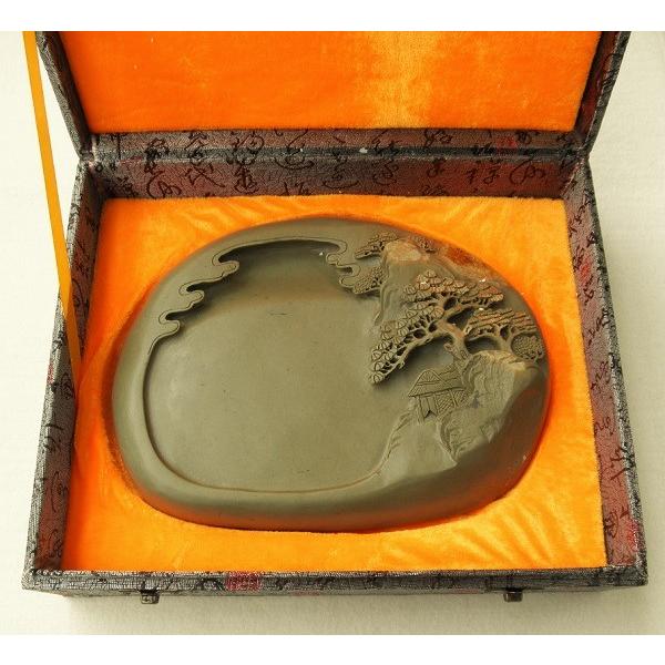 緑端渓硯 山水硯 8吋 一点物 すずり : 書道用品 緑風店 - 通販 - Yahoo