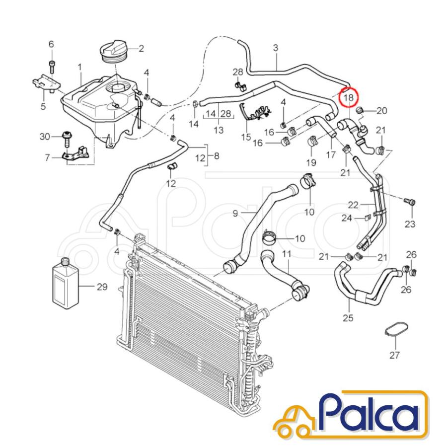 ポルシェ ウォーターホース/クーラントホース 耐久強化品 カイエン|955