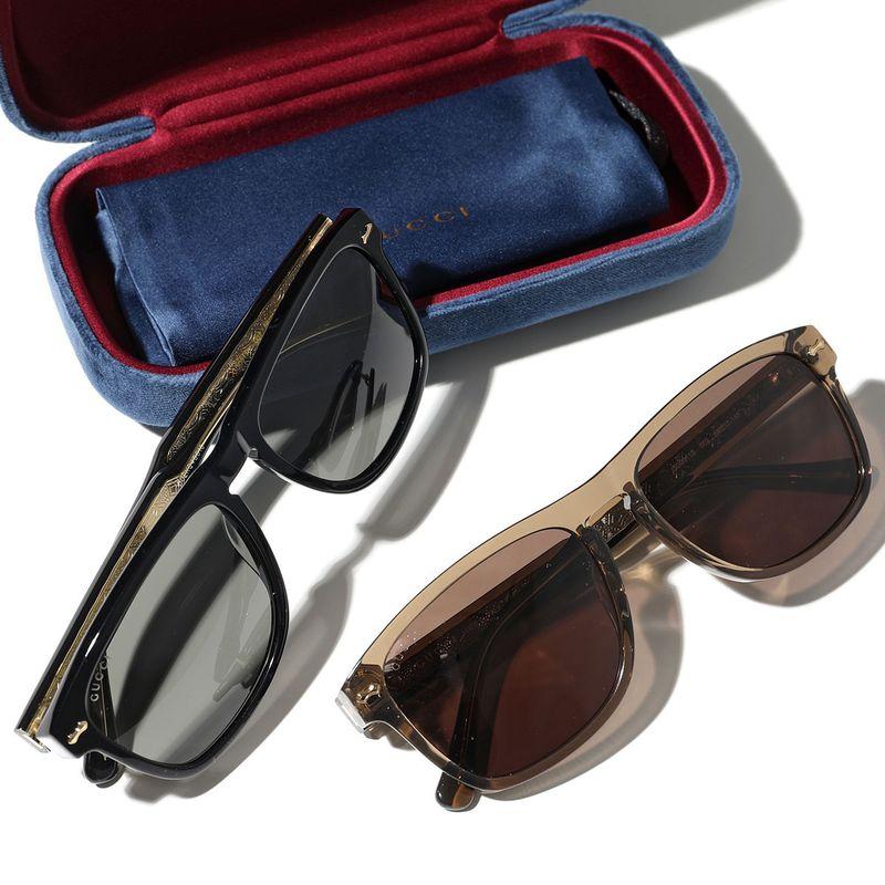 GUCCI（グッチ） サングラス GG0911S メンズ スクエア型 ロゴ クリア