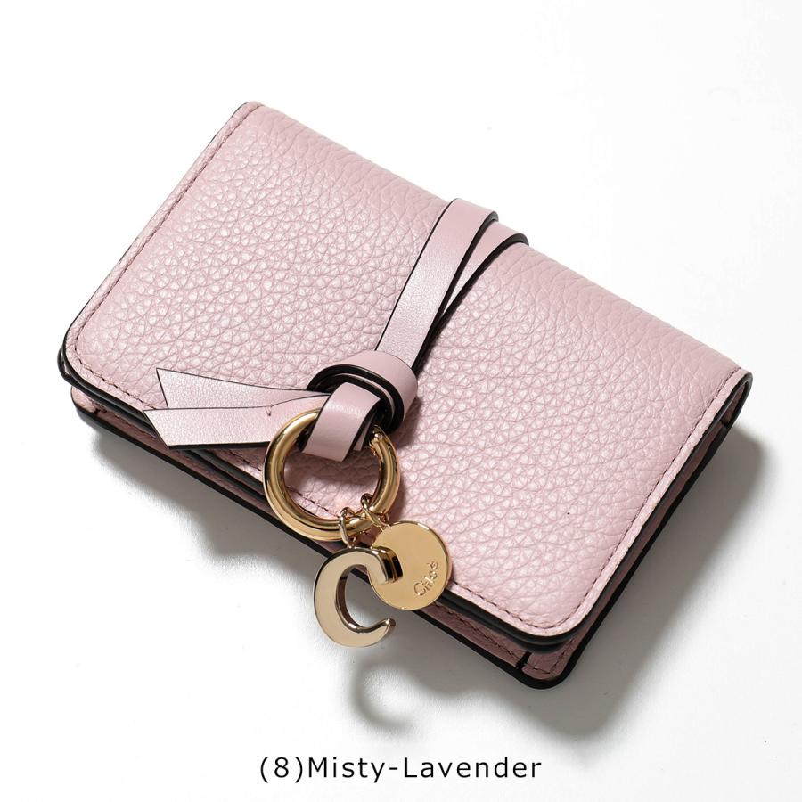 Chloe クロエピンクベージュレザー名刺入れ ロゴ金具付きカード入れ