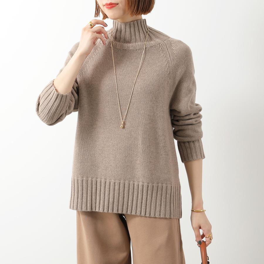 マックスマーラ 白タグ タートルネック ケーブルニット ワンピース S